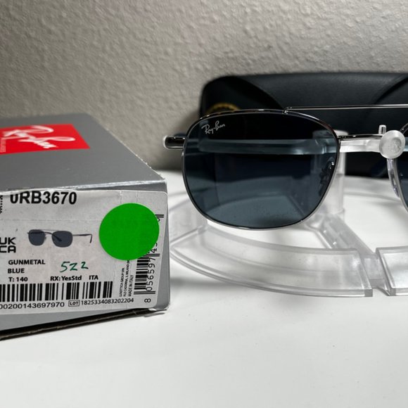 Ray-Ban sunglasses (RB3670). Polished gunmetal frame/blue-grey lenses main image 5